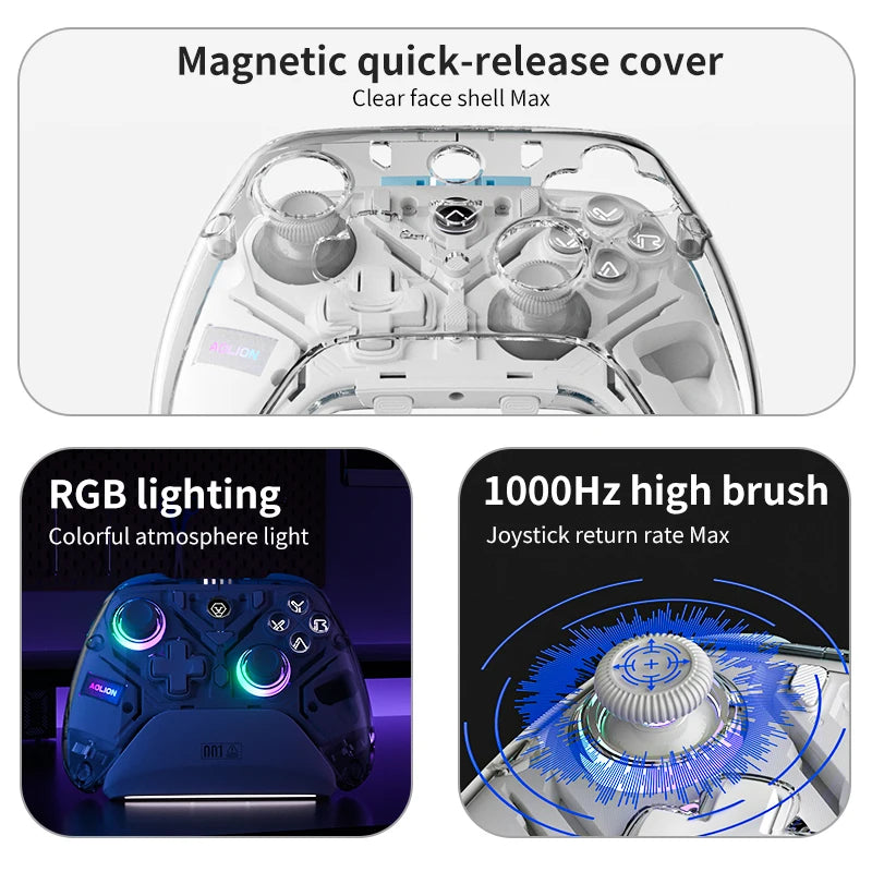 Aolion K10 For Switch 2 Gaming Controller With Charging Dock RGB Wireless Gamepad Hall Joystick Trigger For NS Switch/PC/Phone