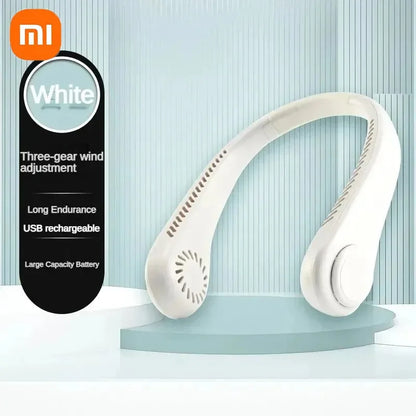 Xiaomi New USB Bladeless Wrap-around Vents Rechargeable Neck Fan 360 Degree Neck Fan Portable Cooling Fan