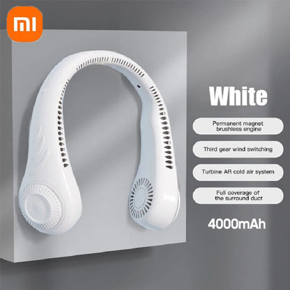 Xiaomi New USB Bladeless Wrap-around Vents Rechargeable Neck Fan 360 Degree Neck Fan Portable Cooling Fan