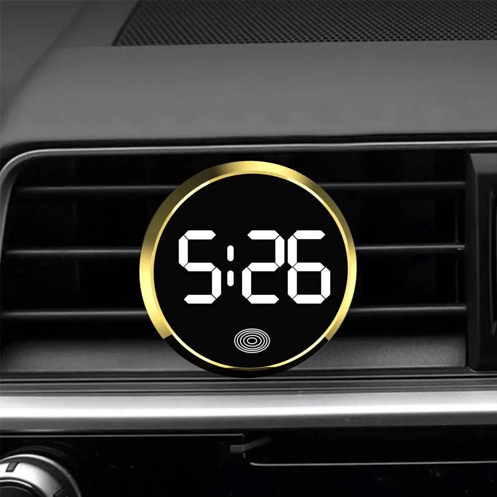 LED Car Clock Luminous Automobiles Internal Stick-On Mini Digital Clocks Auto Ornament Car Accessories