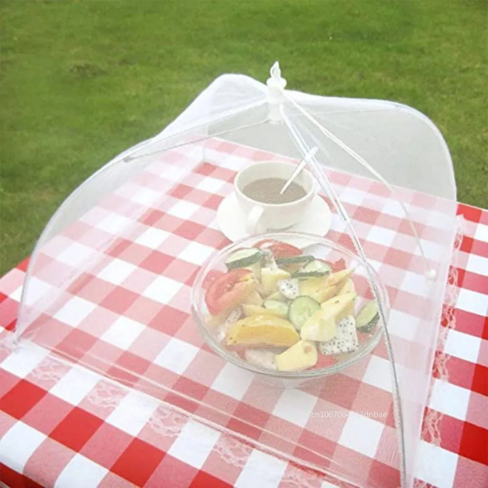 Foldable Food Mesh Cover Folding Food Cover Tent Dome Net Umbrella Picnic Kitchen Mesh Anti Fly Mosquito Umbrella Kitchen Gadget