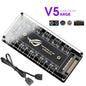 PWM Cooler Fan HUB Splitter Extension  RGB Fan Hub ARGB Cable Splitter Hub Adapter Computer Desktop Accessories 10-in-1