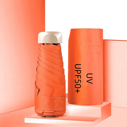 Umbrella for Both Sunny Rainy Days Off Mini Portable UV Protection Folding Sun Rain Shield Compact Capsule UPF50+Travel Umbrella