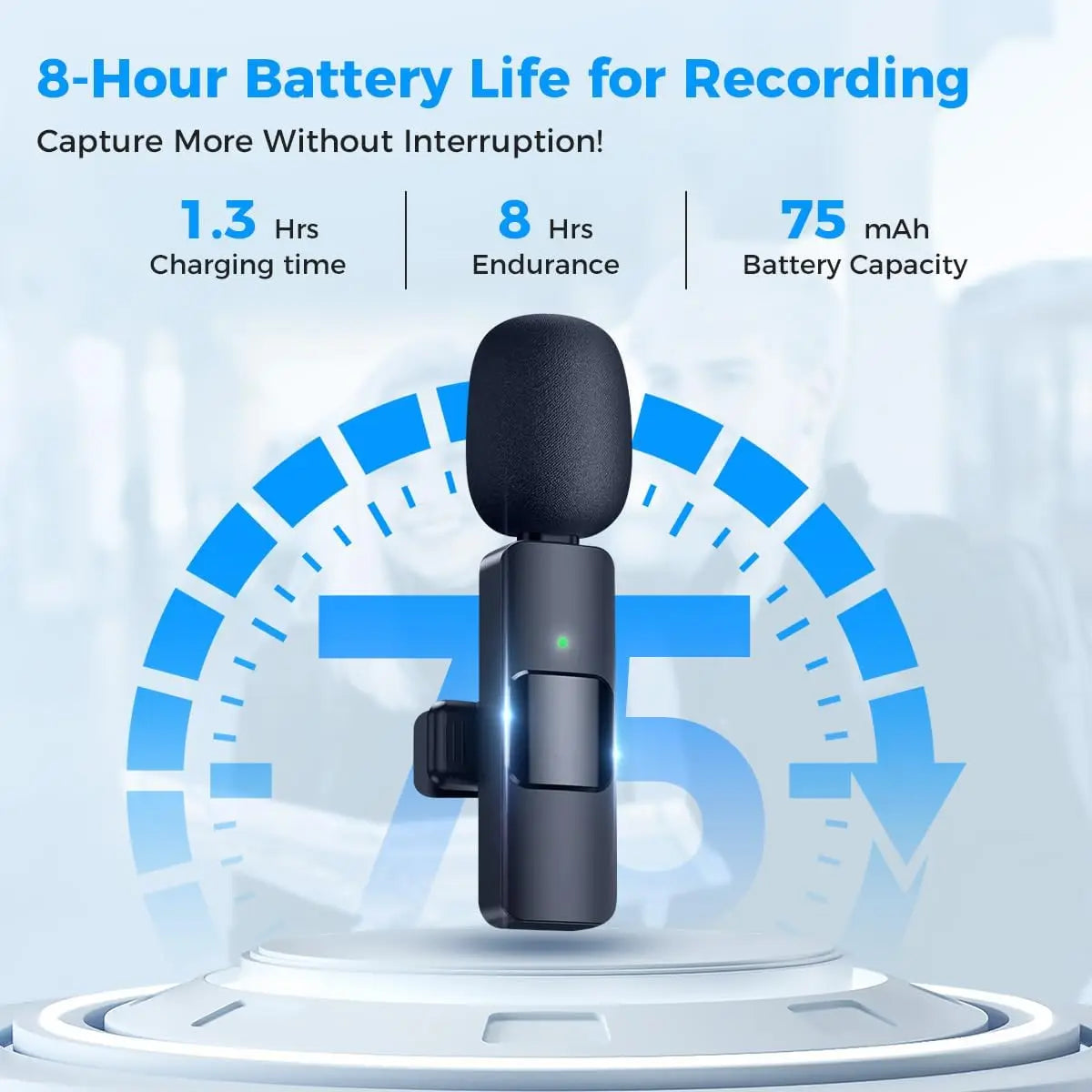 Wireless Lavalier Microphone for iPhone Recording Mic for Video Podcast Vlog YouTube Mini Microphone for iPhone 16/14/13/12/SE ﻿