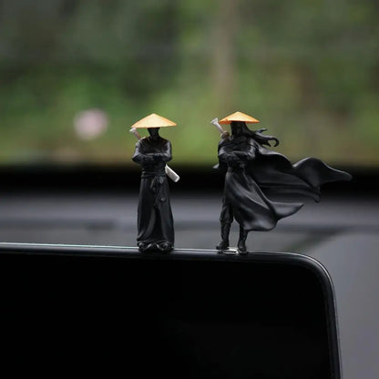 Car Figure Sculpture Dashboard Ornament Youxia Figure Sculpture Waterproof Dollhouse Statue Office Desk Decoration Car Supplies
