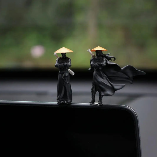 Car Figure Sculpture Dashboard Ornament Youxia Figure Sculpture Waterproof Dollhouse Statue Office Desk Decoration Car Supplies