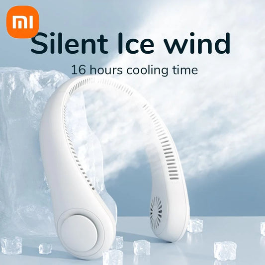 Xiaomi New USB Bladeless Wrap-around Vents Rechargeable Neck Fan 360 Degree Neck Fan Portable Cooling Fan