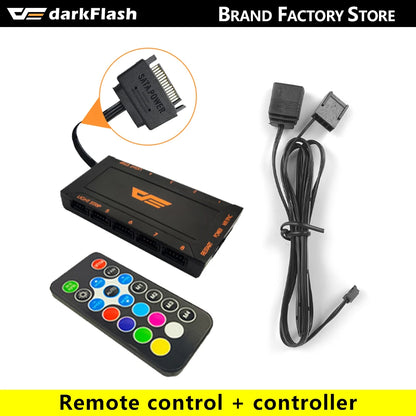 Darkflash DR11 Rgb Fan Ventoinha PC Controladora 120mm Computer Case Fan Kit 6pin Water Cooler CPU Cooling Fans Argb Ventilador