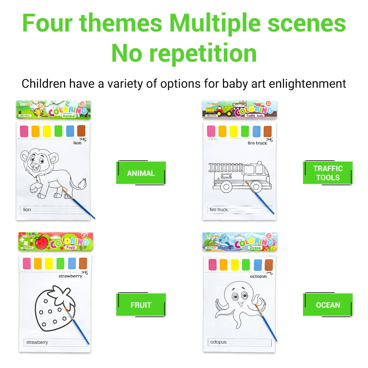 Children's drawing set Colored pencil coloring book 8 pieces of patterned paper suitable for children over 3 years old
