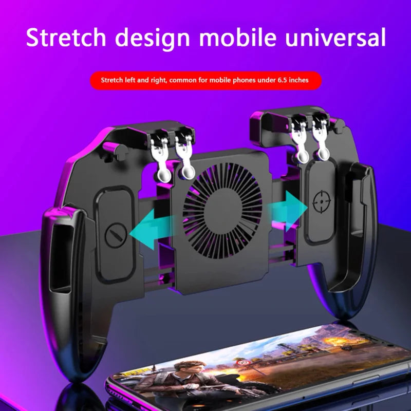 M10 gamepad phone shooting gaming button gaming trigger 6 fingers gamepad with cooling fan M11 game controller for PUBG joystick