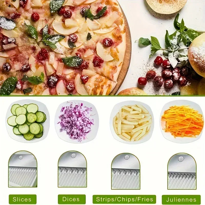 Adjustable Slicer, Vegetable Dicing, Stainless Steel Blade Kitchen Gadget, Manual Operation