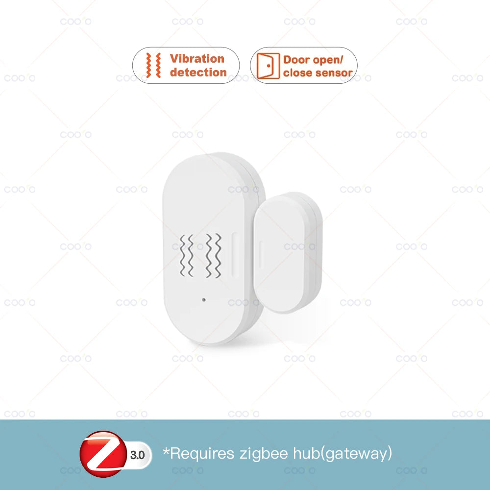 ZigBee 3.0 Smart Window Door Sensor Detector with Lux or Vibration Detection Home Security Alarm Work with Z2M in Home Assistant
