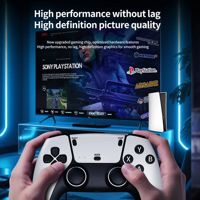 RS5 TV Game Console Dual Stick Wireless Controller Game 20000+64GB Double Joystick 4K Retro Suitable for PC, Android, TV USB