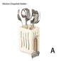 Multifunctional Kitchen Utensil Plastic Rack Wall-Mounted Draining Fork Chopstick Holder Plastic Spoon Box Freestanding