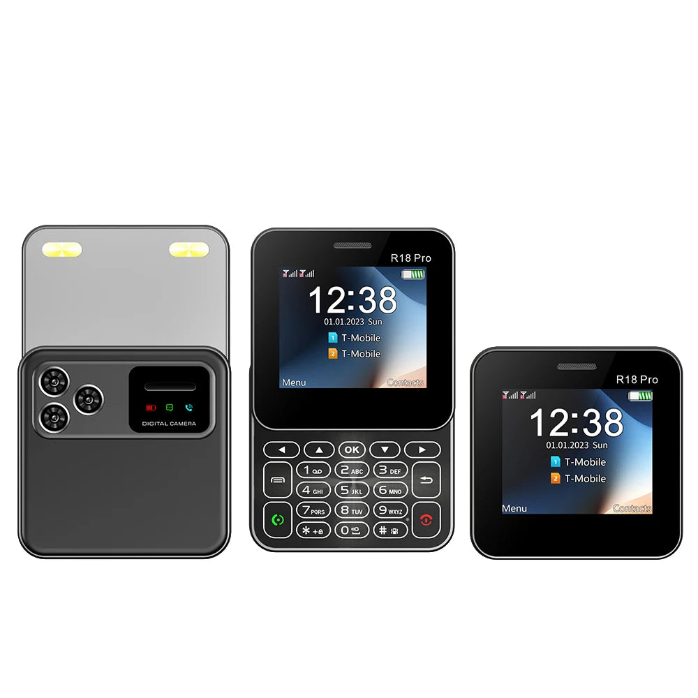 2024 NEW SERVO R18Pro Rotating Screen Mini Mobile Phone Flashlight Magic Voice 2.4" Button Slider Cell Phones Dual SIM Standby