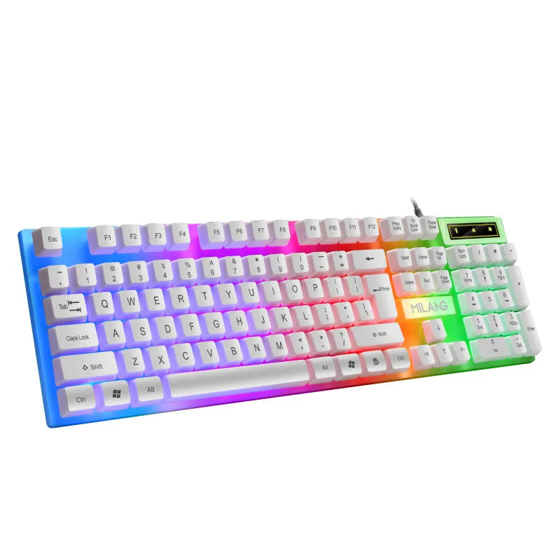 USB RGB Gaming Keyboard 104Keys Wired Keyboard Standard Keyboard Floating Button Backlight Keyboard for PC Computer Laptop