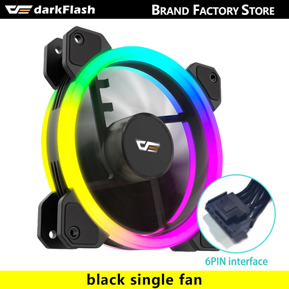 Darkflash DR11 Rgb Fan Ventoinha PC Controladora 120mm Computer Case Fan Kit 6pin Water Cooler CPU Cooling Fans Argb Ventilador