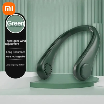 Xiaomi New USB Bladeless Wrap-around Vents Rechargeable Neck Fan 360 Degree Neck Fan Portable Cooling Fan