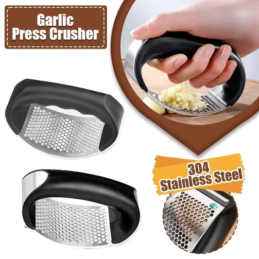 1/2pcs Stainless Steel Garlic Press Crusher Manual Garlic Chopper Garlic Chopping Tools Fruits Vegetables Home Kitchen Gadget