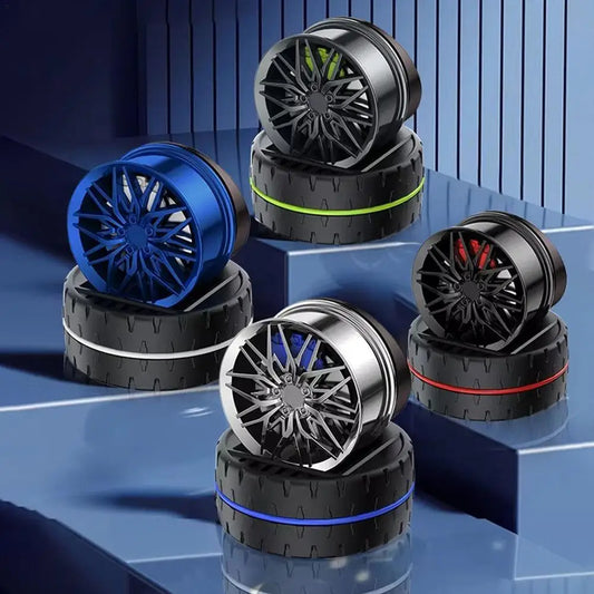 Air Freshener Diffuser Solar Powered Rotating Car Purifier Simulated Wheels Wheel Shape Fragrance Auto Aroma Diffuser Home Deco