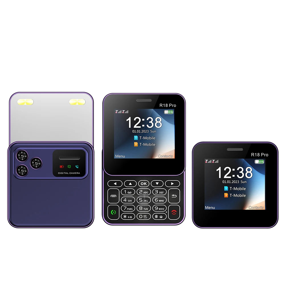 2024 NEW SERVO R18Pro Rotating Screen Mini Mobile Phone Flashlight Magic Voice 2.4" Button Slider Cell Phones Dual SIM Standby
