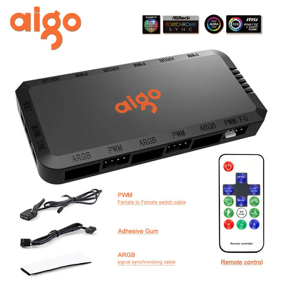aigo Air12s PC Case Fan 12cm 4Pin 5V 3Pin ARGB Cyclic Mirror Light Effect PWM CPU 120mm Cooling Fan infinite space ventilador