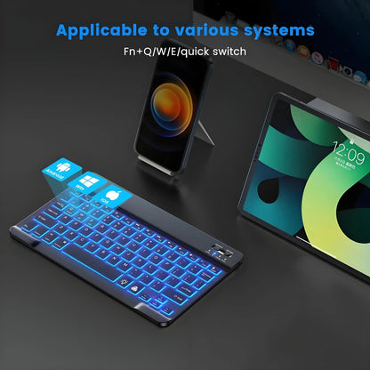 Mini Bluetooth Keyboard Wireless gaming Mouse Keyboard Rainbow Backlit RGB Keyboard For iPad Phone Tablet Android iOS Windows