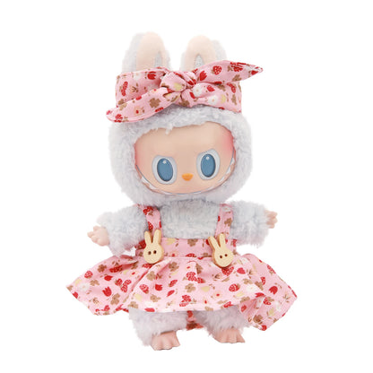 Plush Vinyl Face Labubu Doll Clothes Skirts Plush Bag Charm Little Clothes Hairband Girl Juguates&Doll Accessories Fashion Toys