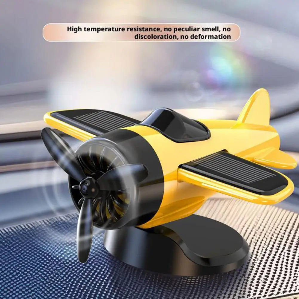 Car Air Freshener Creative Solar Powered Rotating Airplane Ornament Flavoring Fragrance Decoration Car Interior Accessories