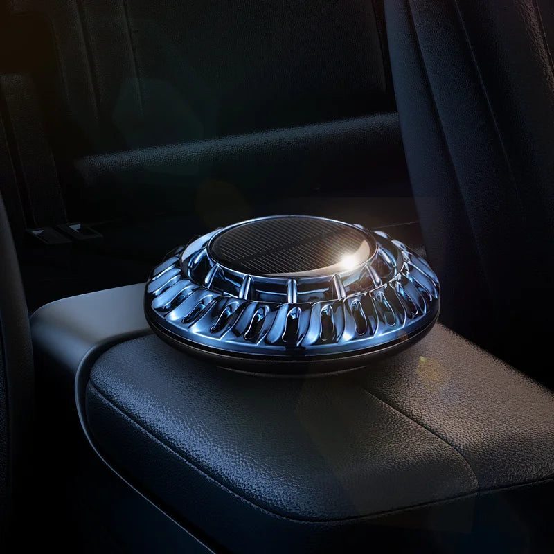 Solar Auto Rotating Spaceship Car Aromatherapy Perfume Air Freshening Essential Oil Car Diffuser Air Cleaner Perfume