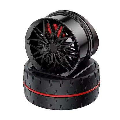 Air Freshener Diffuser Solar Powered Rotating Car Purifier Simulated Wheels Wheel Shape Fragrance Auto Aroma Diffuser Home Deco
