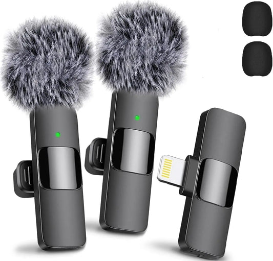 Wireless Lavalier Microphone for iPhone Recording Mic for Video Podcast Vlog YouTube Mini Microphone for iPhone 16/14/13/12/SE ﻿