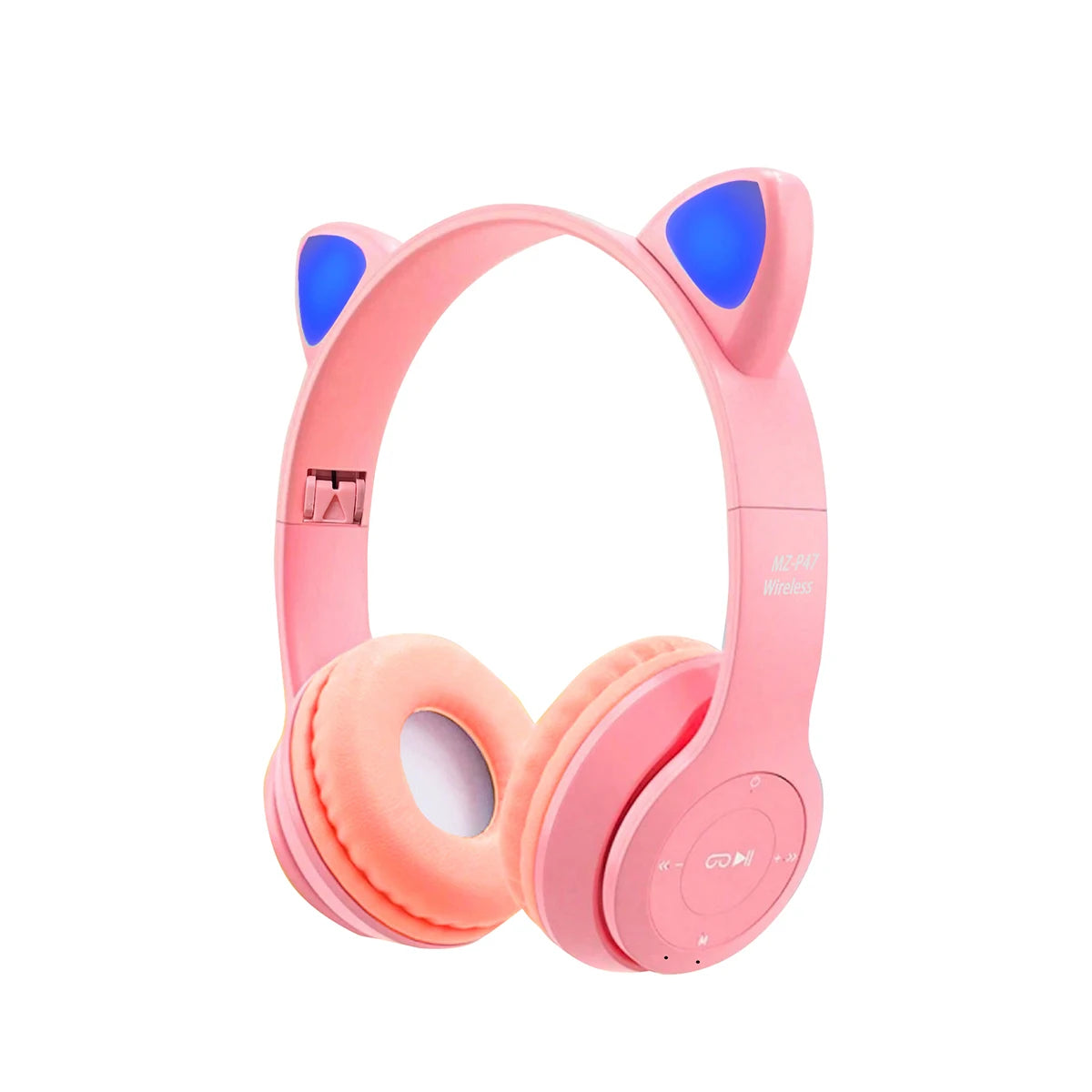 Headphones with wireless technology, Jerry chip, shining brightly, cat ears wireless headphones
