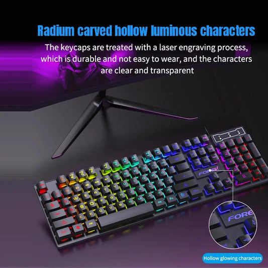 Wired Gaming Keyboard Mechanical Keyboard Floating Button Design 104 Keys Backlit RGB Keyboard for Windows Laptops Computer