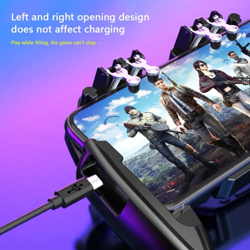M10 gamepad phone shooting gaming button gaming trigger 6 fingers gamepad with cooling fan M11 game controller for PUBG joystick