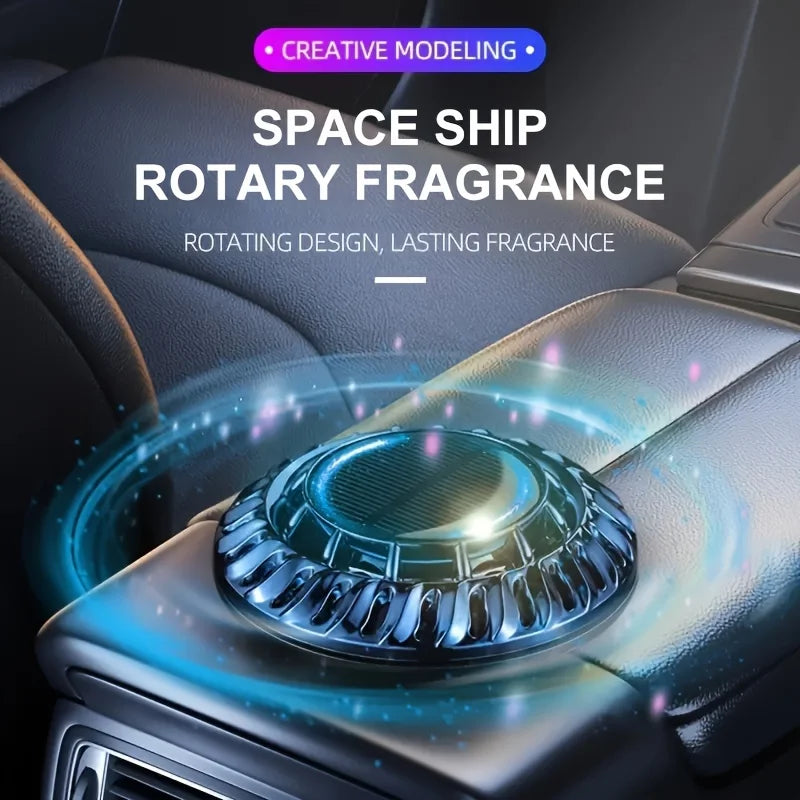 Solar Auto Rotating Spaceship Car Aromatherapy Perfume Air Freshening Essential Oil Car Diffuser Air Cleaner Perfume