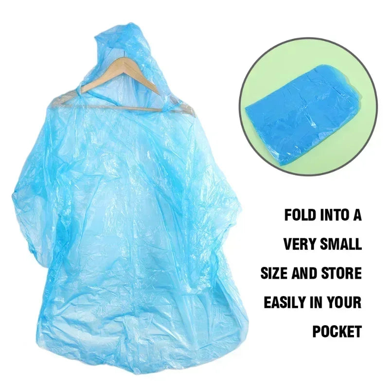 1/10PCS Portable Raincoats Balls with Hook Disposable Waterproof Rain Ponchos Outdoor Hiking Camping Emergency Rain Coats Balls