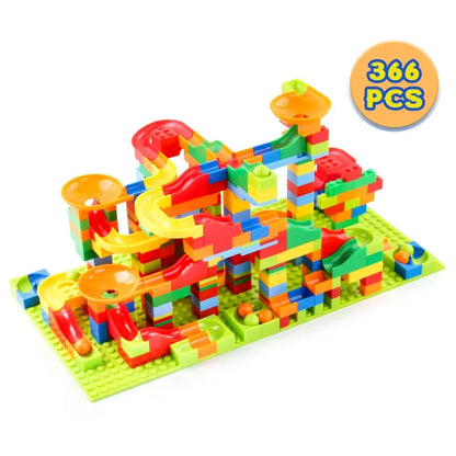 Children's Slide Small Block Block Assembly Particles DIY Educational Toy Small Size Building Blocks Maze Ball Assemble Toys
