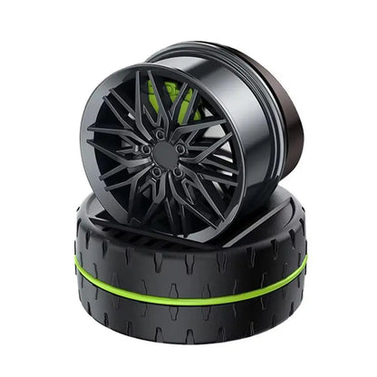 Air Freshener Diffuser Solar Powered Rotating Car Purifier Simulated Wheels Wheel Shape Fragrance Auto Aroma Diffuser Home Deco
