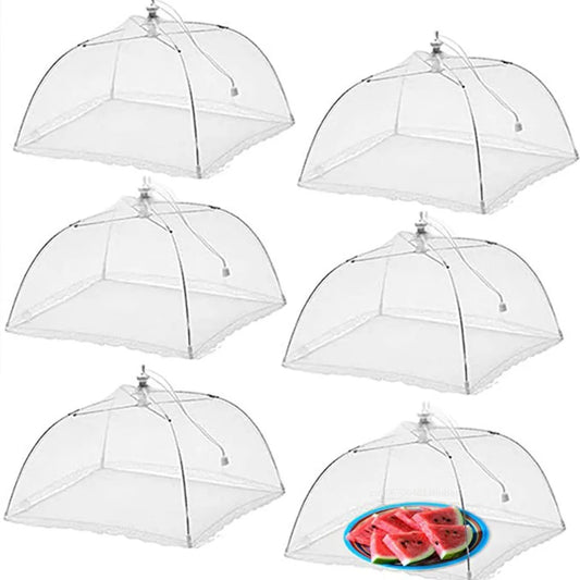 Foldable Food Mesh Cover Folding Food Cover Tent Dome Net Umbrella Picnic Kitchen Mesh Anti Fly Mosquito Umbrella Kitchen Gadget