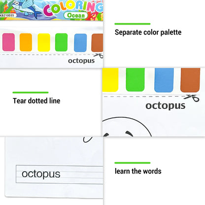 Children's drawing set Colored pencil coloring book 8 pieces of patterned paper suitable for children over 3 years old