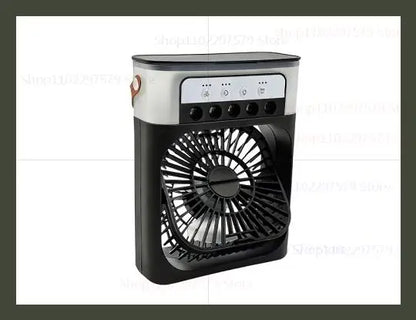 New 3 in 1 Portable Air Conditioner Fan with LED Night Light Portable Fan Five Hole Spray Fan Small Humidifier Air Cooler