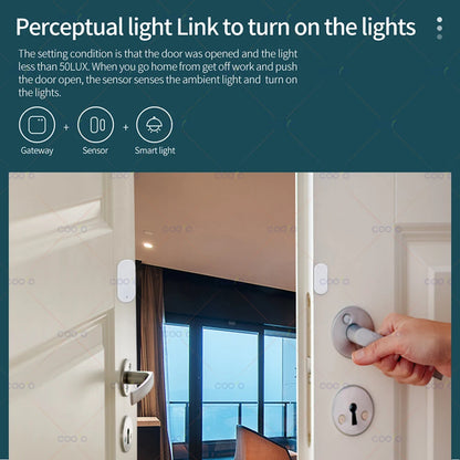 ZigBee 3.0 Smart Window Door Sensor Detector with Lux or Vibration Detection Home Security Alarm Work with Z2M in Home Assistant