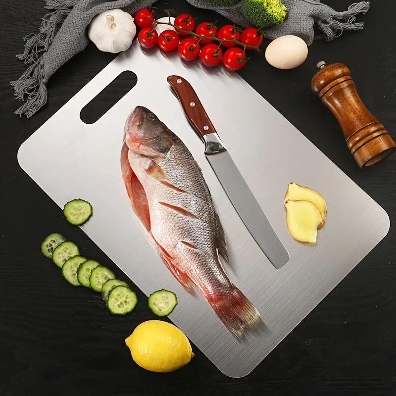 316 Stainless Steel Panel and Chopping Board Kitchen Household Thickened Double Sided Cutting Board Block Kneading Dough Board