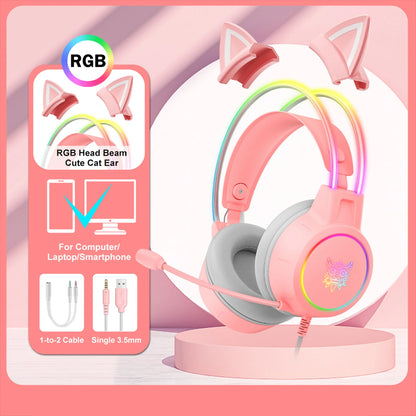 ONIKUMA Detachable cat ears headset accessories with headphones use headphones cat ears accessories