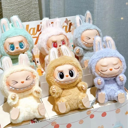 2024 New Hot Selling Labubu Pulley Cloth Handmade Sitting Party Vinyl Plush Blind Box Cute Doll Toy Gift Decorative Ornaments