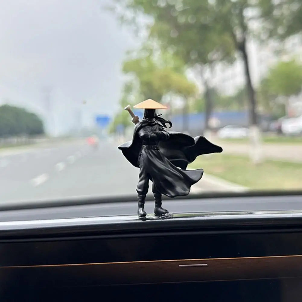 Car Figure Sculpture Dashboard Ornament Youxia Figure Sculpture Waterproof Dollhouse Statue Office Desk Decoration Car Supplies