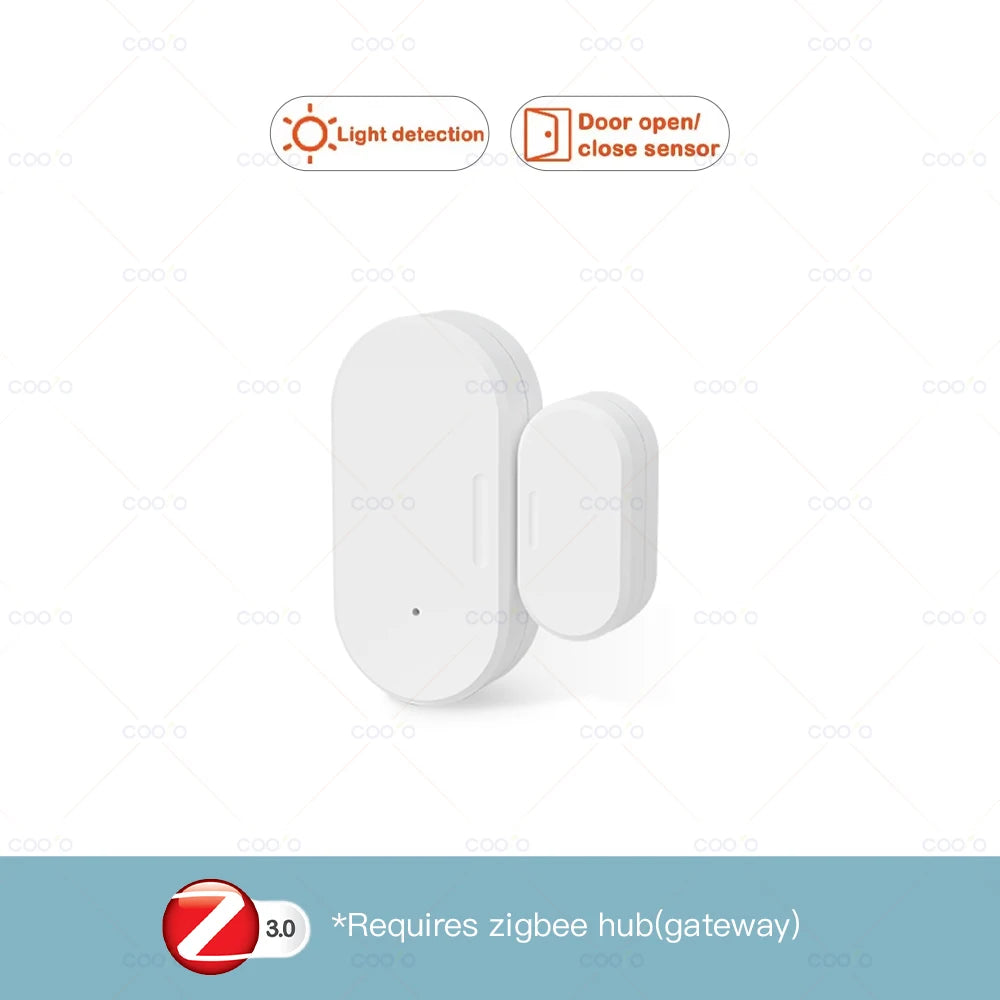 ZigBee 3.0 Smart Window Door Sensor Detector with Lux or Vibration Detection Home Security Alarm Work with Z2M in Home Assistant