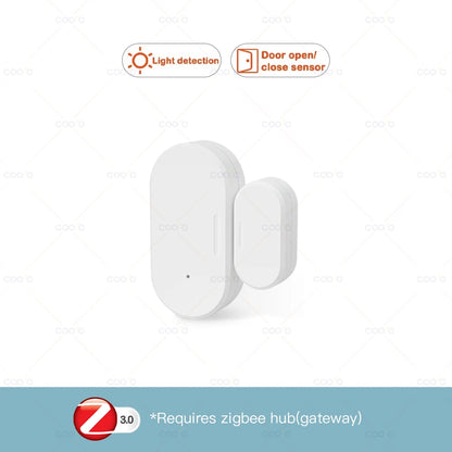ZigBee 3.0 Smart Window Door Sensor Detector with Lux or Vibration Detection Home Security Alarm Work with Z2M in Home Assistant