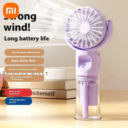 Xiaomi Portable Humidifier Fan Mini Handheld Misting Fan Portable Rechargeable Handheld Fan with Humidifier Mini Water Spray Fan